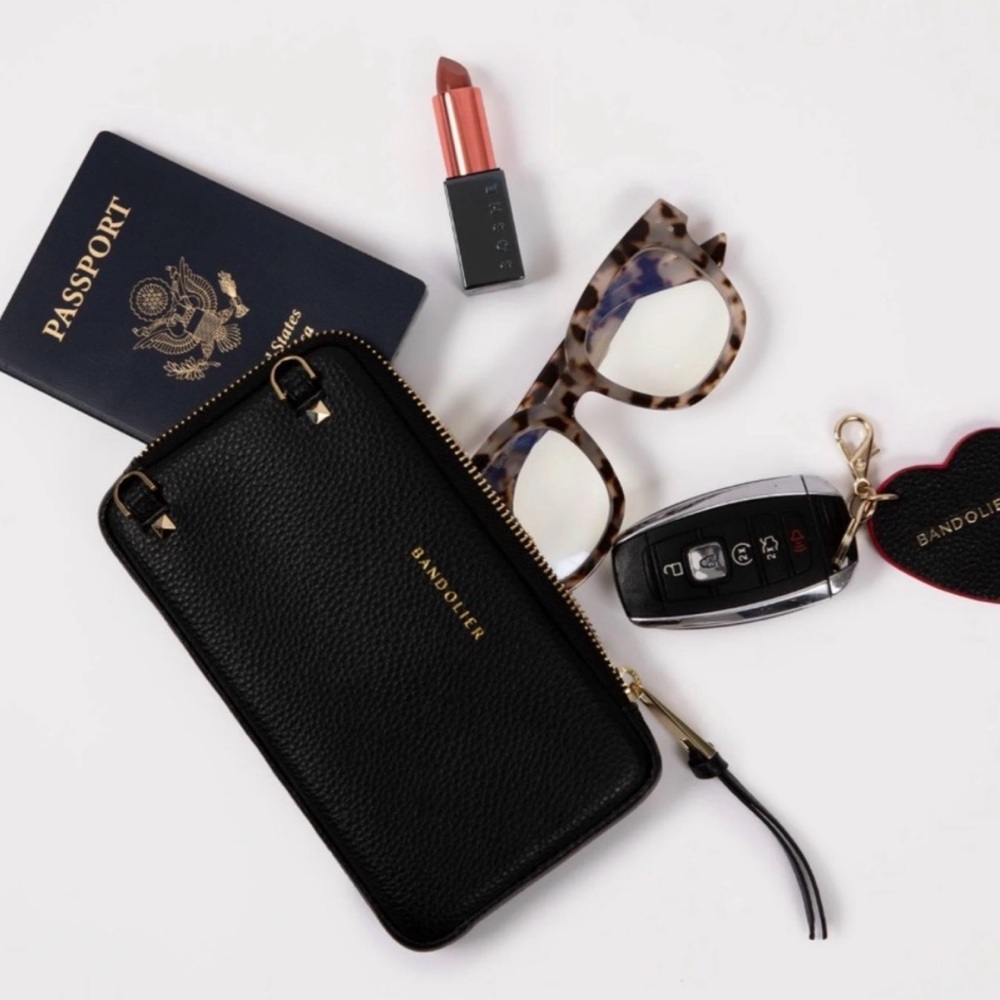 Bandolier Black Crossbody Phone Case for iPhone 13 + Expanded Pouch - Picture 3 of 6